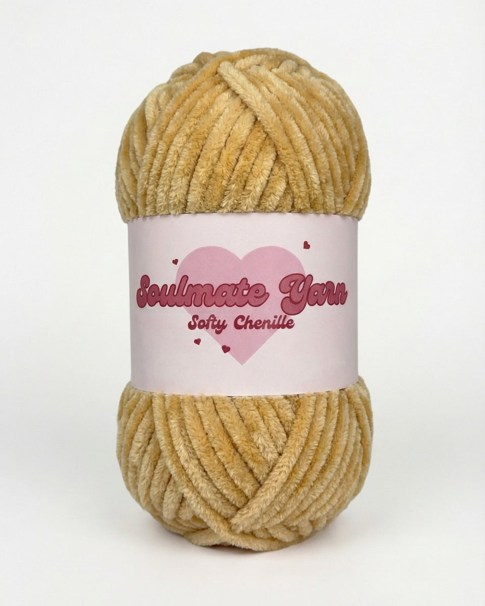 pelote de laine chenille Softy beige foncé ultra douce pour crochet Amigurumi