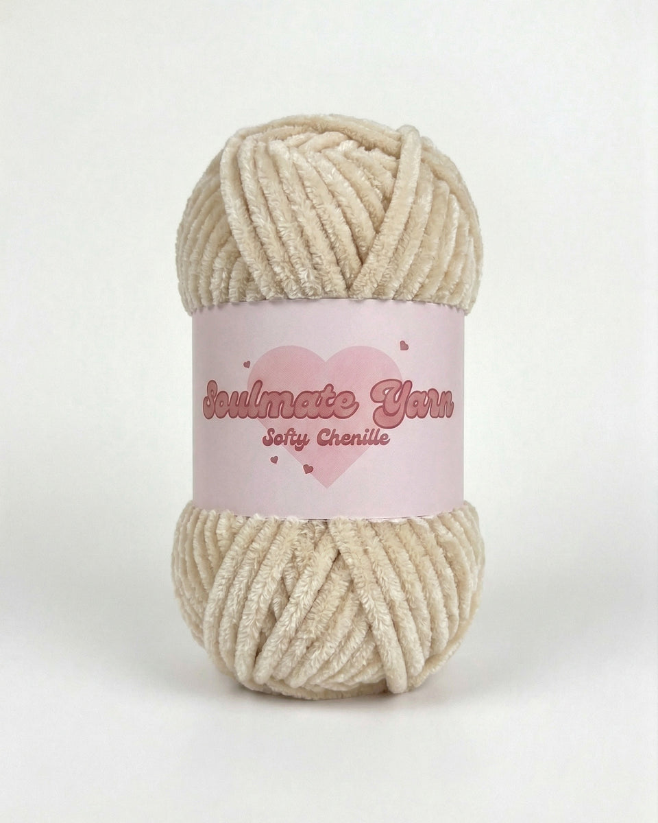 pelote de laine chenille Softy beige ultra douce pour crochet Amigurumi