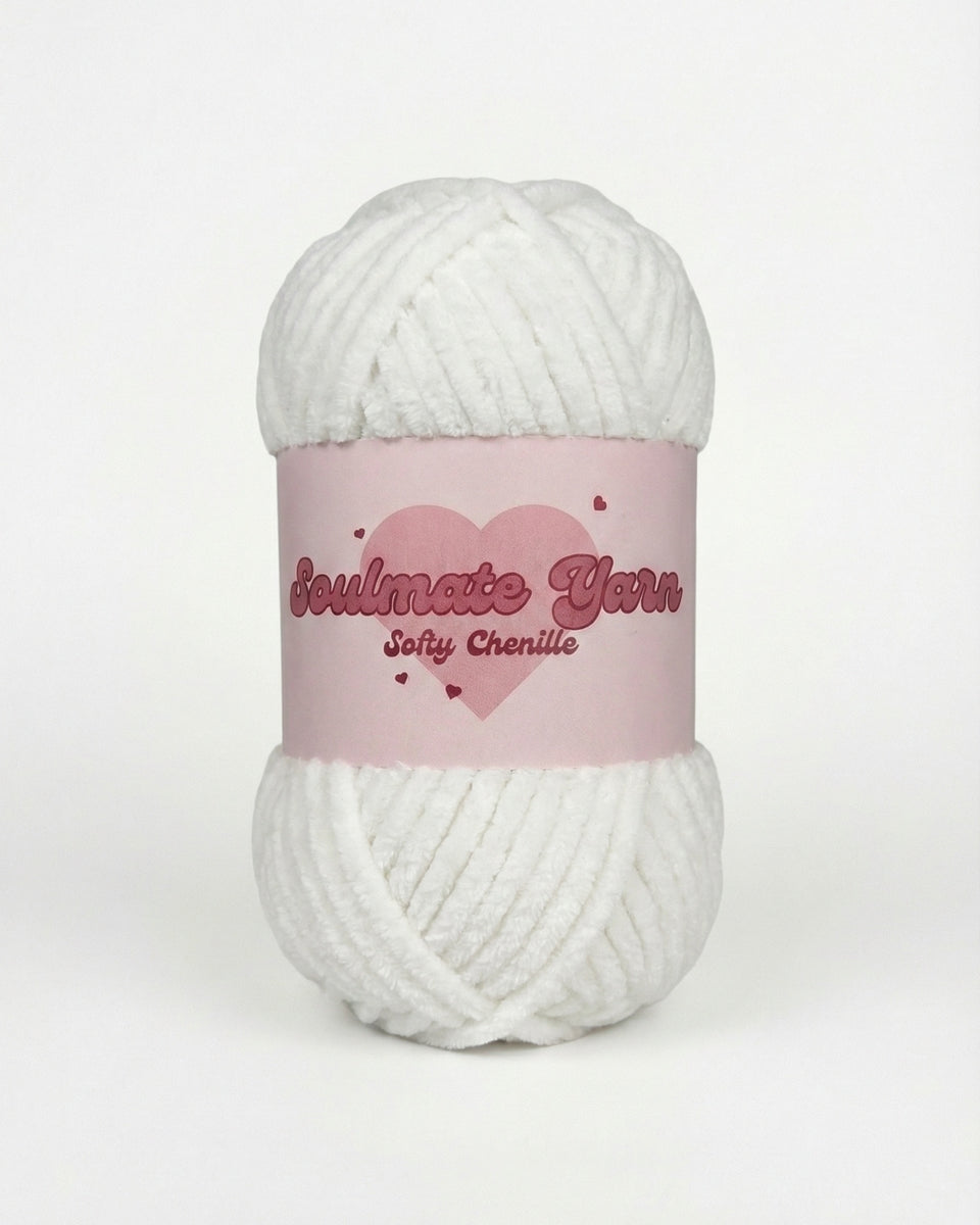 pelote de laine chenille Softy blanc ultra douce pour crochet Amigurumi