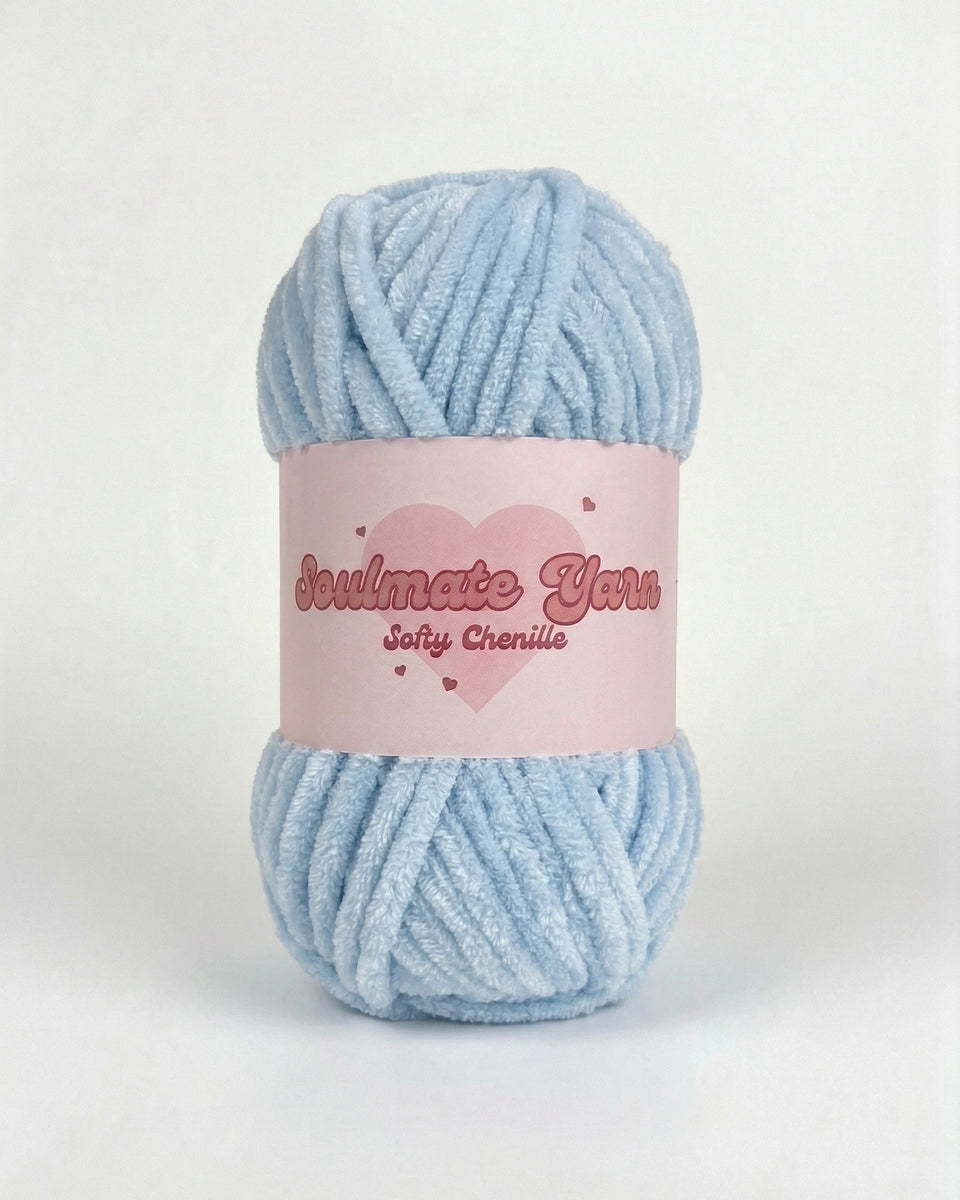 pelote de laine chenille Softy bleu clair ultra douce pour crochet Amigurumi