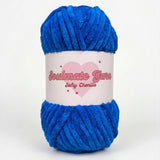 pelote de laine chenille Softy bleu électrique ultra douce pour crochet amigurumi