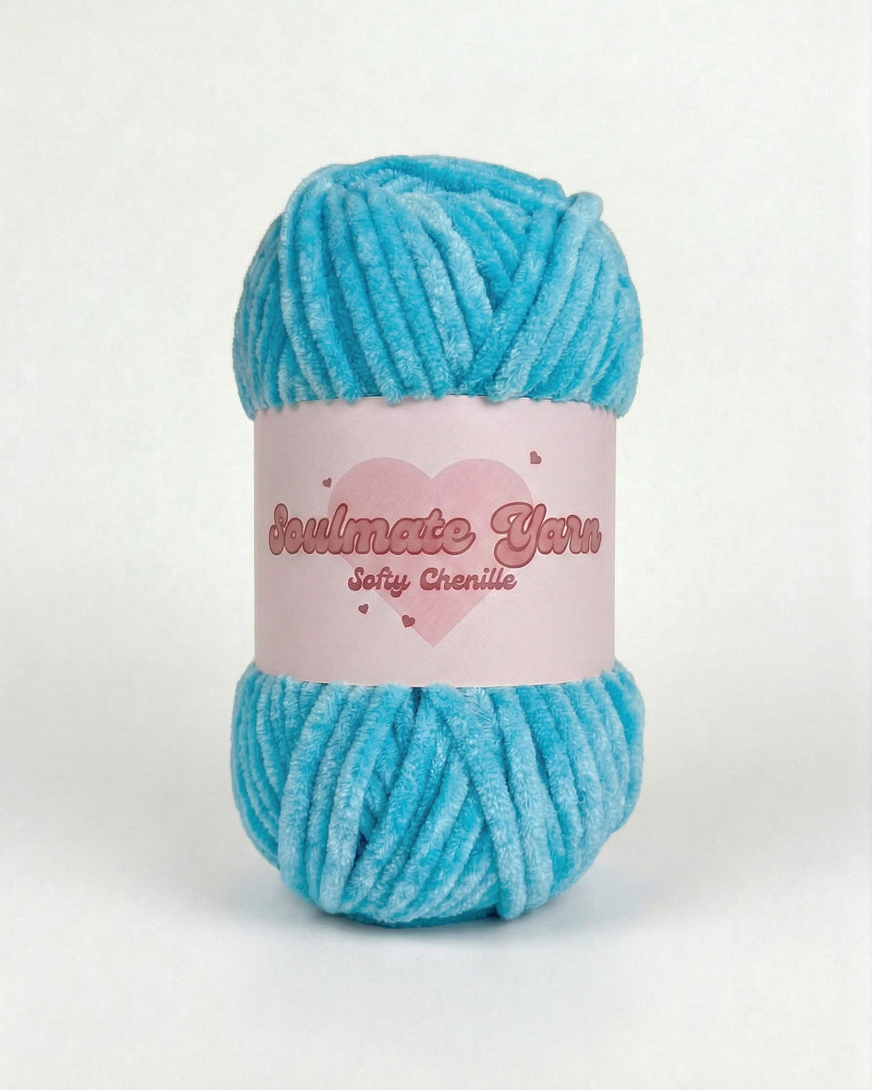 pelote de laine chenille Softy bleu lagoon ultra douce pour crochet Amigurumi