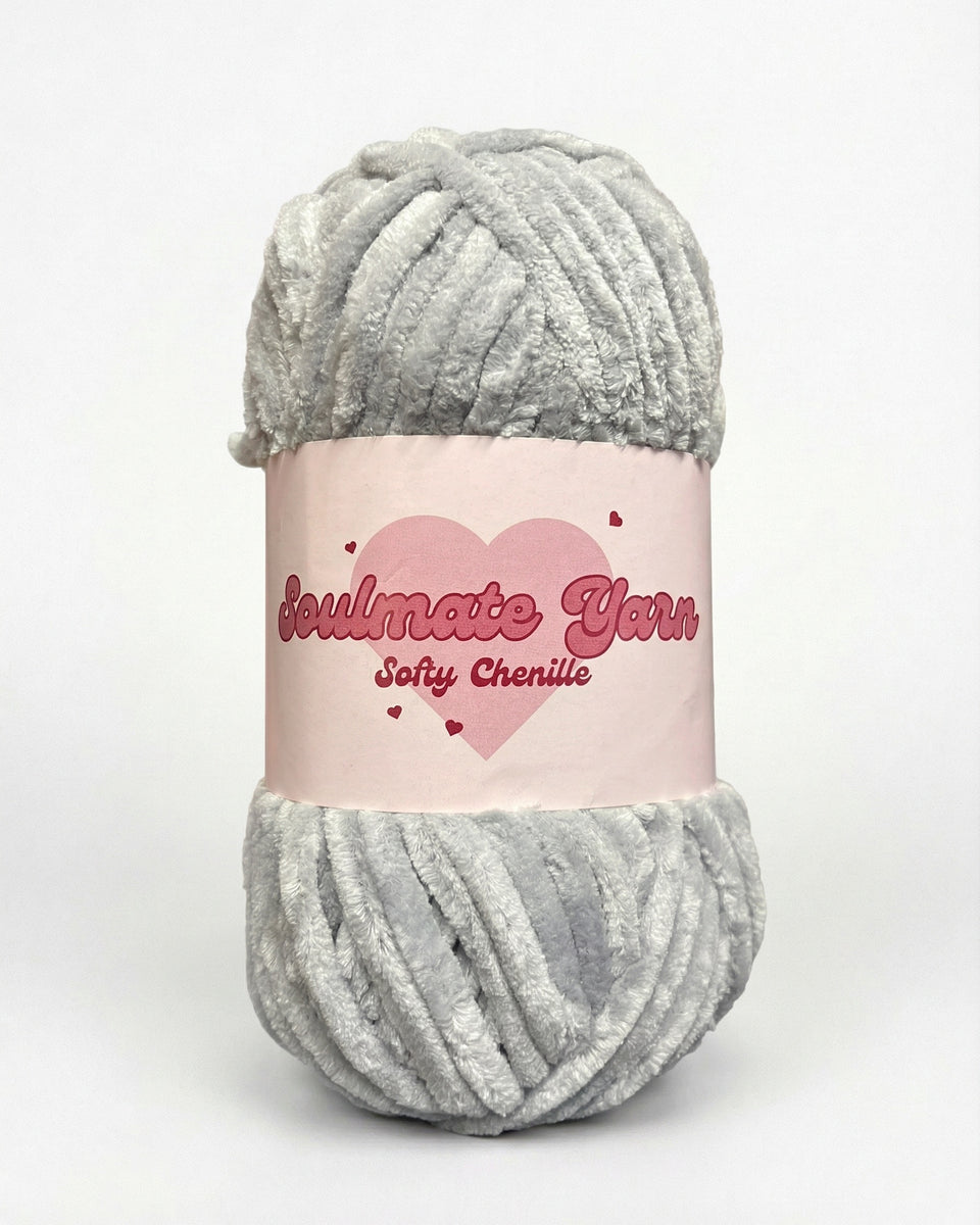 pelote de laine chenille Softy gris clair ultra douce pour crochet amigurumi