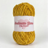 pelote de laine chenille Softy jaune moutarde ultra douce pour crochet amigurumi