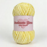 pelote de laine chenille Softy jaune pastel ultra douce pour crochet Amigurumi