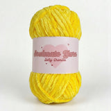 pelote de laine chenille Softy jaune ultra douce pour crochet Amigurumi