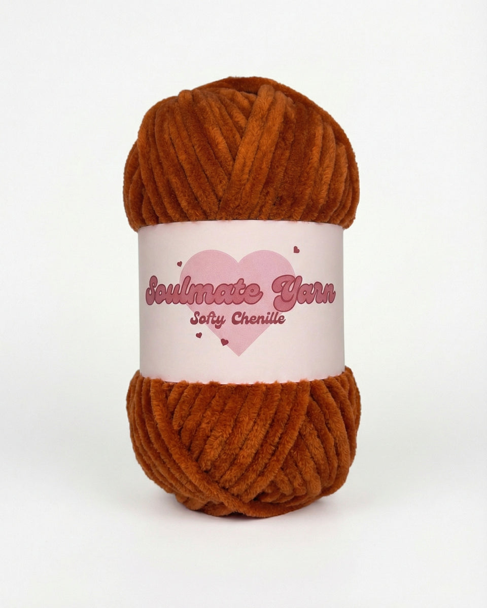 pelote de laine chenille Softy orange foncé ultra douce pour crochet Amigurumi