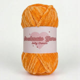 pelote de laine chenille Softy orange ultra douce pour crochet amigurumi