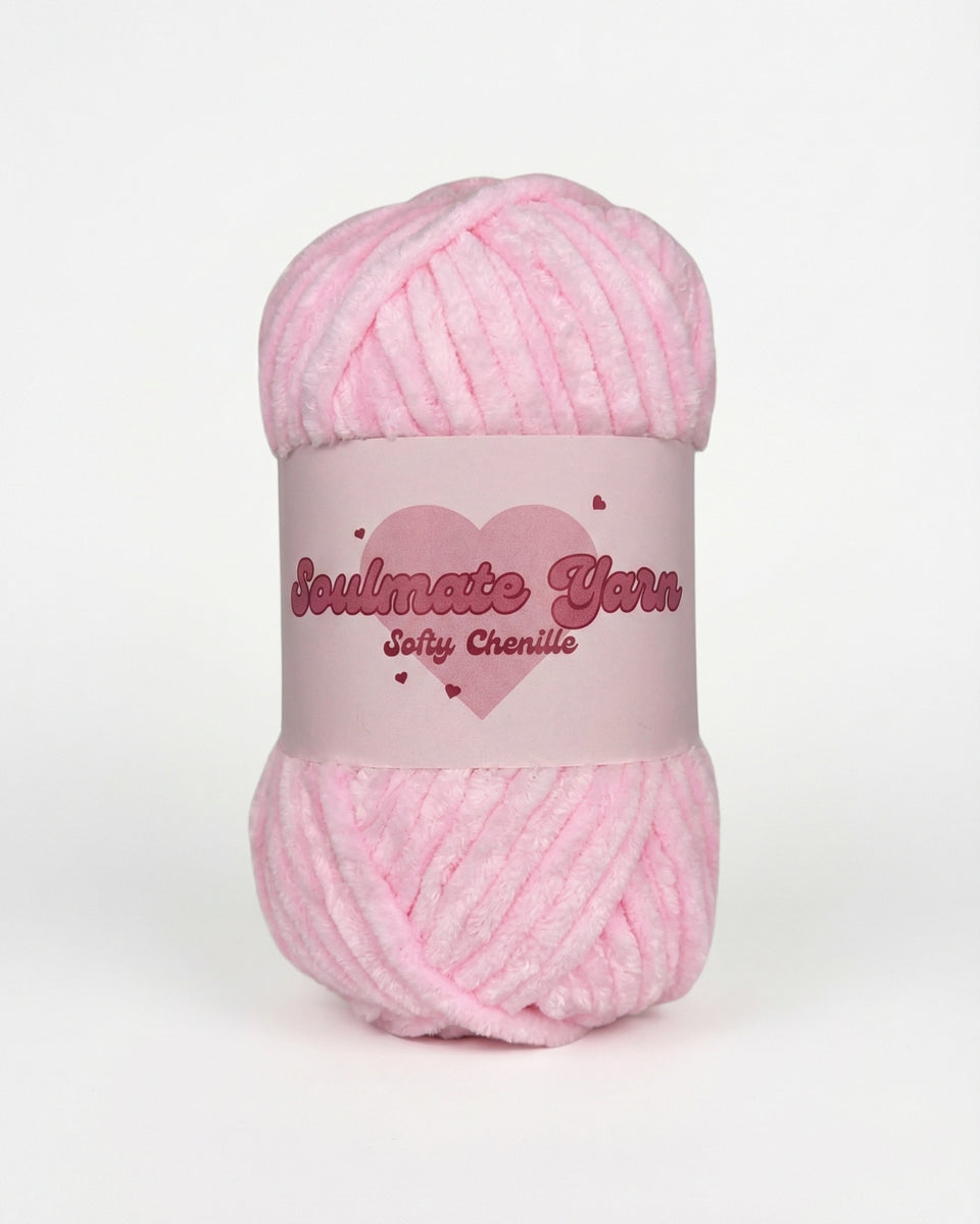 pelote de laine chenille Softy rose clair ultra douce pour crochet Amigurumi