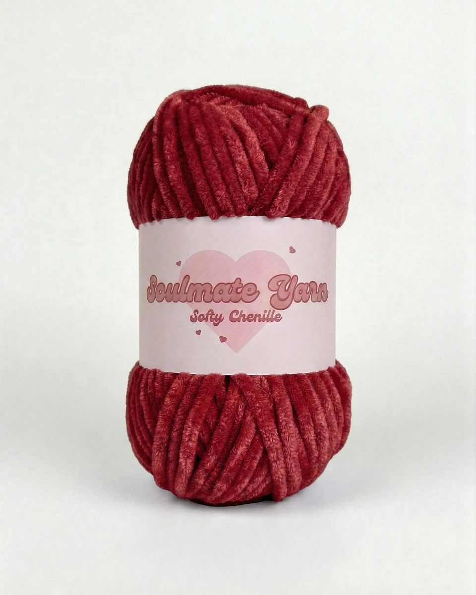 pelote de laine chenille Softy rouge foncé ultra douce pour crochet Amigurumi
