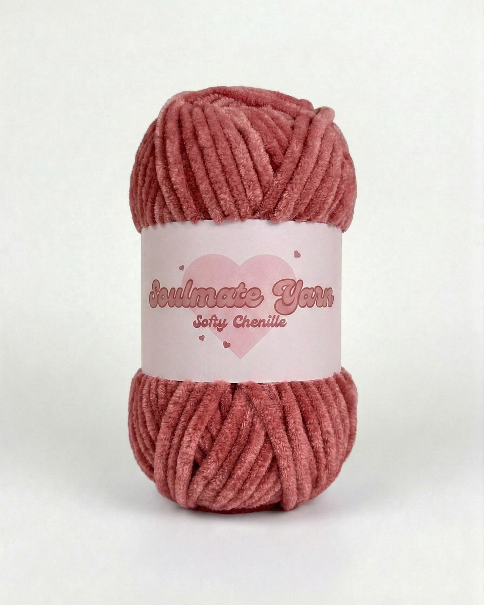 pelote de laine chenille Softy rouge grenade ultra douce pour crochet Amigurumi
