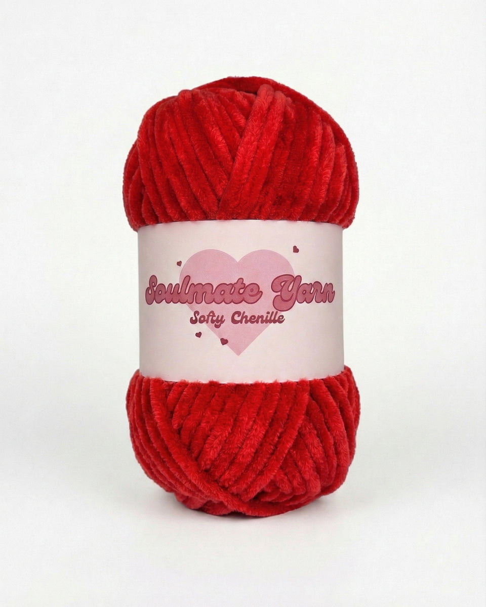pelote de laine chenille Softy rouge ultra douce pour crochet amigurumi