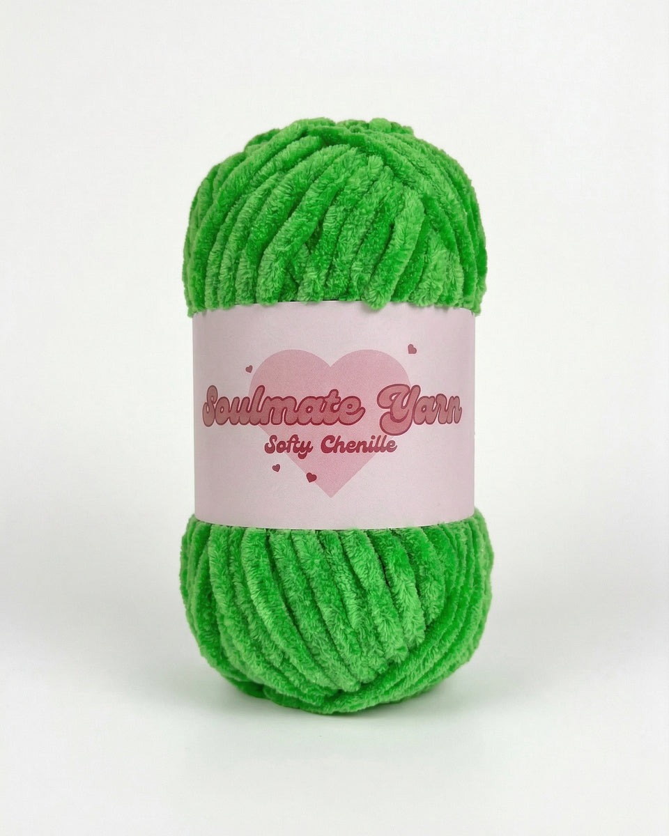 pelote de laine chenille Softy vert ultra douce pour crochet amigurumi