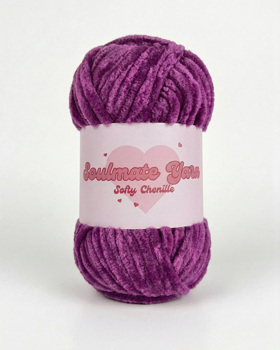 pelote de laine chenille Softy violet foncé ultra douce pour crochet amigurumi