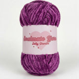 pelote de laine chenille Softy violet foncé ultra douce pour crochet amigurumi
