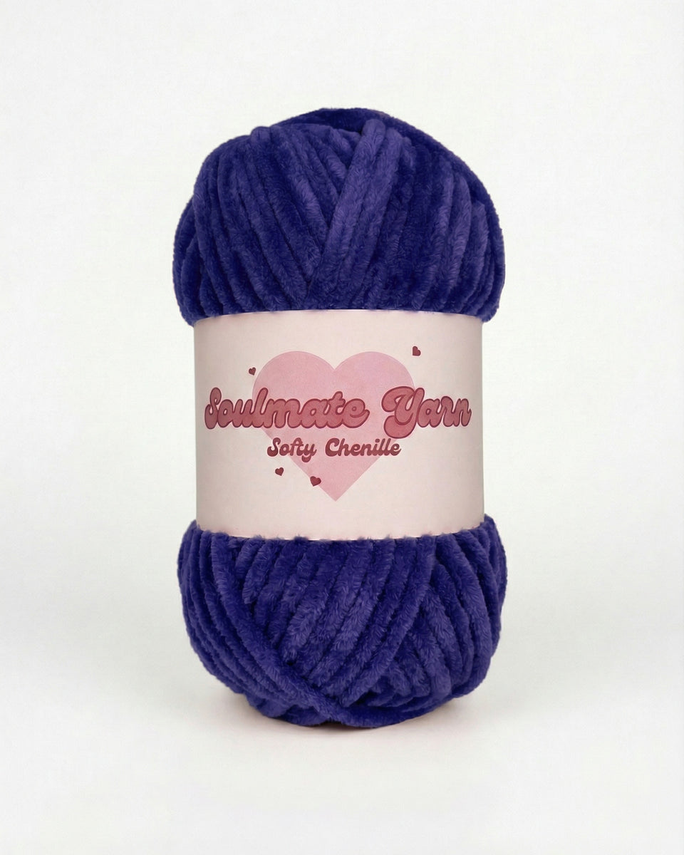 pelote de laine chenille Softy violet nuit ultra douce pour crochet amigurumi
